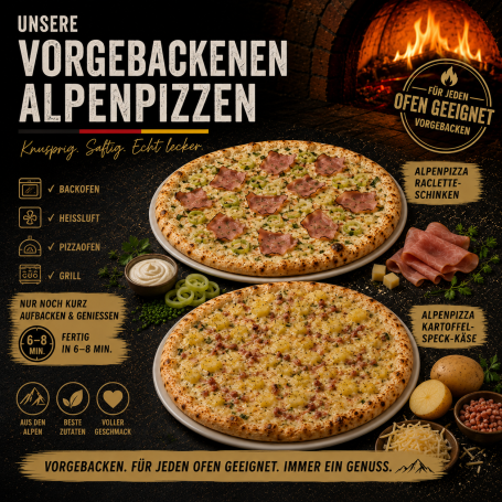 Alpenpizza vorgebacken